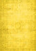 Machine Washable Persian Yellow Traditional Rug, wshtr478yw