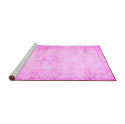 Sideview of Machine Washable Persian Pink Traditional Rug, wshtr478pnk