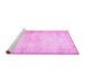 Sideview of Machine Washable Persian Pink Traditional Rug, wshtr478pnk