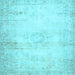Square Machine Washable Persian Light Blue Traditional Rug, wshtr478lblu