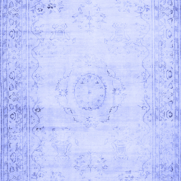Machine Washable Persian Blue Traditional Rug, wshtr478blu