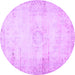 Round Persian Purple Traditional Rug, tr478pur