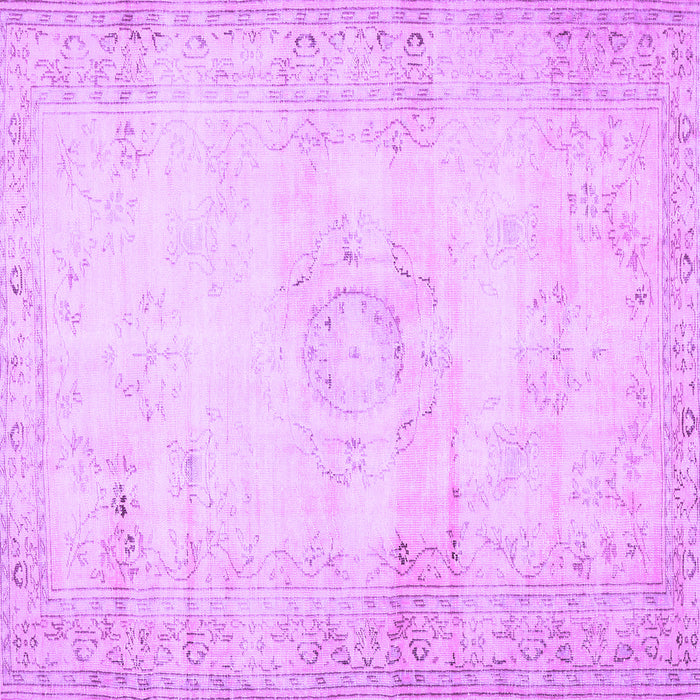 Square Machine Washable Persian Purple Traditional Area Rugs, wshtr478pur