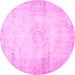 Round Persian Pink Traditional Rug, tr478pnk