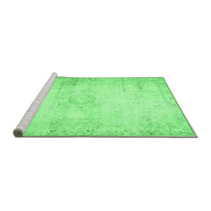 Sideview of Machine Washable Persian Emerald Green Traditional Area Rugs, wshtr478emgrn