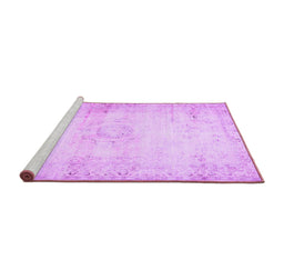 Sideview of Machine Washable Persian Purple Traditional Area Rugs, wshtr478pur