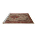 Sideview of Machine Washable Traditional Saffron Red Rug, wshtr479