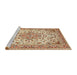 Sideview of Machine Washable Traditional Brown Gold Rug, wshtr4790