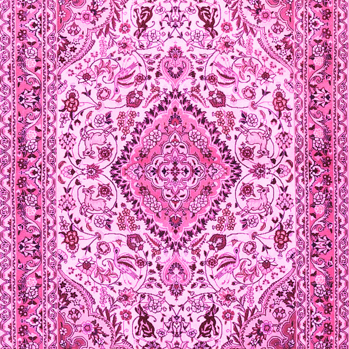 Medallion Pink Traditional Rug, tr4790pnk