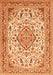 Serging Thickness of Machine Washable Medallion Orange Traditional Area Rugs, wshtr4790org