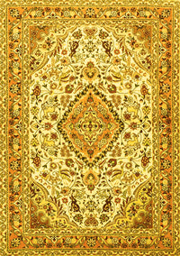 Medallion Yellow Traditional Rug, tr4790yw