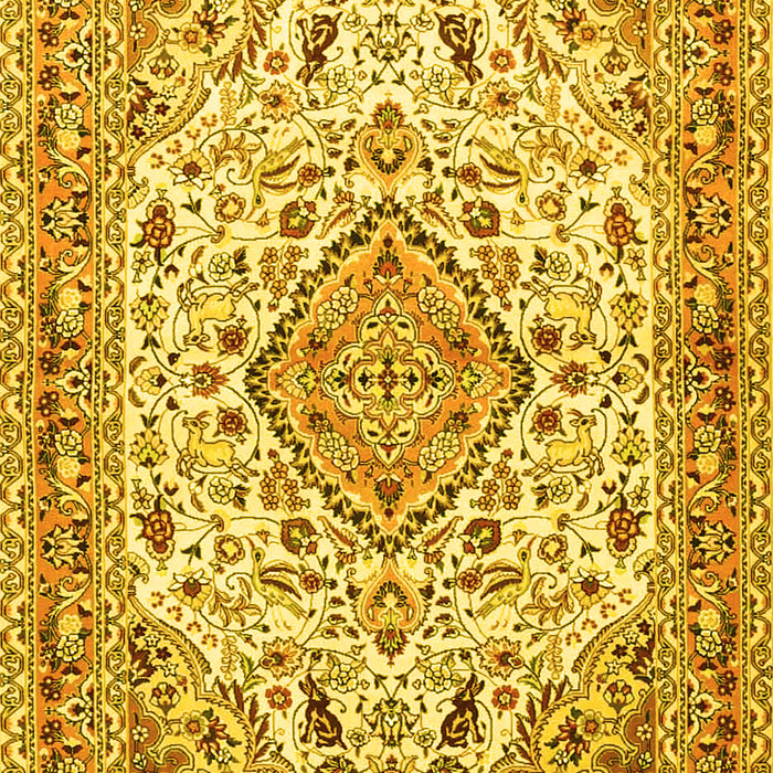 Medallion Yellow Traditional Rug, tr4790yw