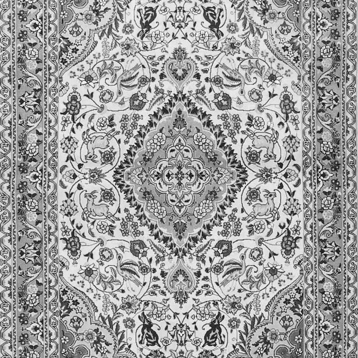 Serging Thickness of Machine Washable Medallion Gray Traditional Rug, wshtr4790gry