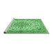 Sideview of Machine Washable Medallion Emerald Green Traditional Area Rugs, wshtr4790emgrn