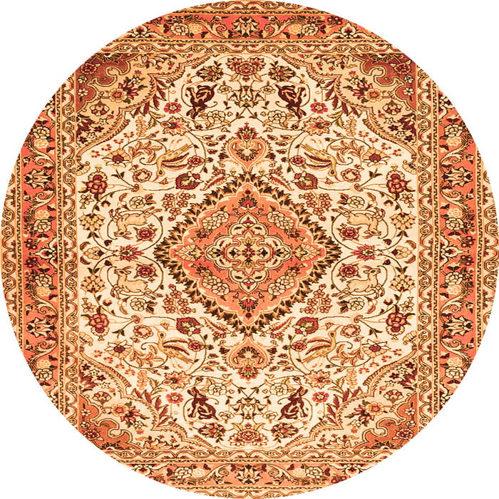 Square Medallion Orange Traditional Rug, tr4790org