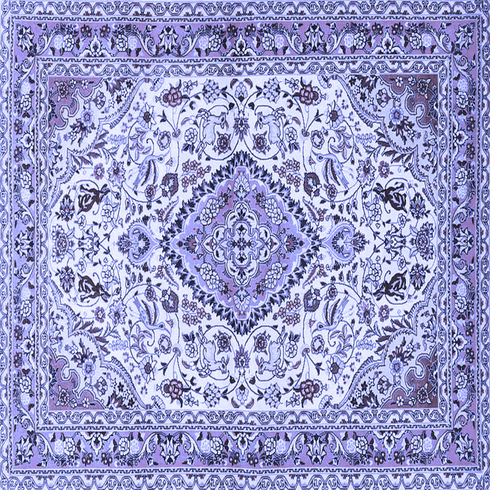 Square Medallion Blue Traditional Rug, tr4790blu
