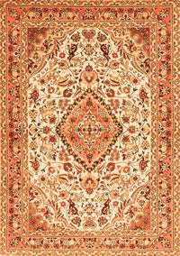 Medallion Orange Traditional Rug, tr4790org