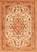 Medallion Orange Traditional Rug, tr4790org
