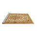 Sideview of Machine Washable Medallion Brown Traditional Rug, wshtr4790brn