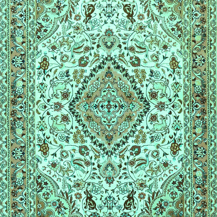Medallion Turquoise Traditional Rug, tr4790turq