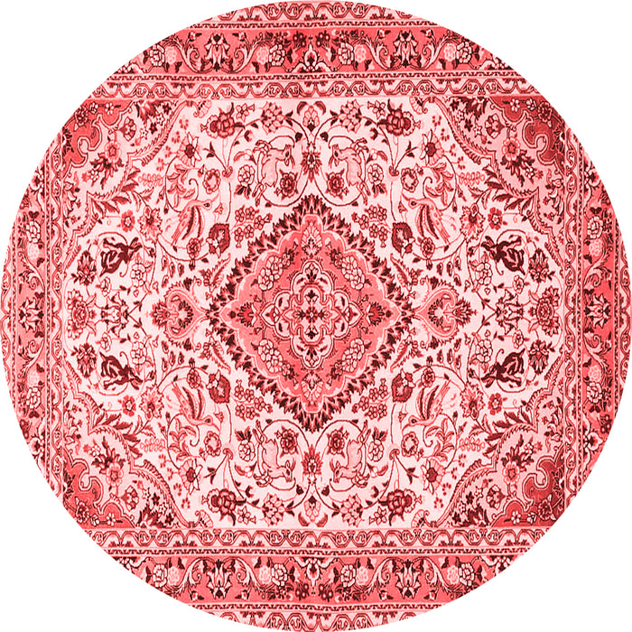 Machine Washable Medallion Red Traditional Rug, wshtr4790red
