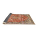 Sideview of Traditional Chestnut Red Medallion Rug, tr4791