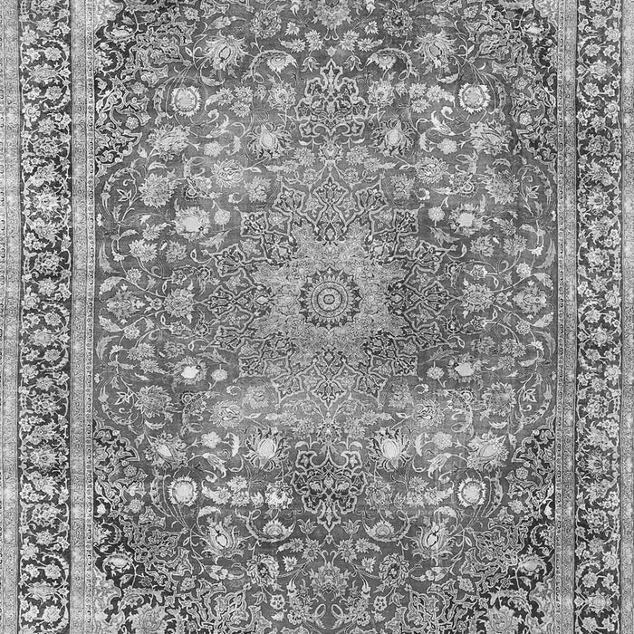 Serging Thickness of Machine Washable Medallion Gray Traditional Rug, wshtr4791gry