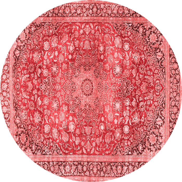 Machine Washable Medallion Red Traditional Rug, wshtr4791red