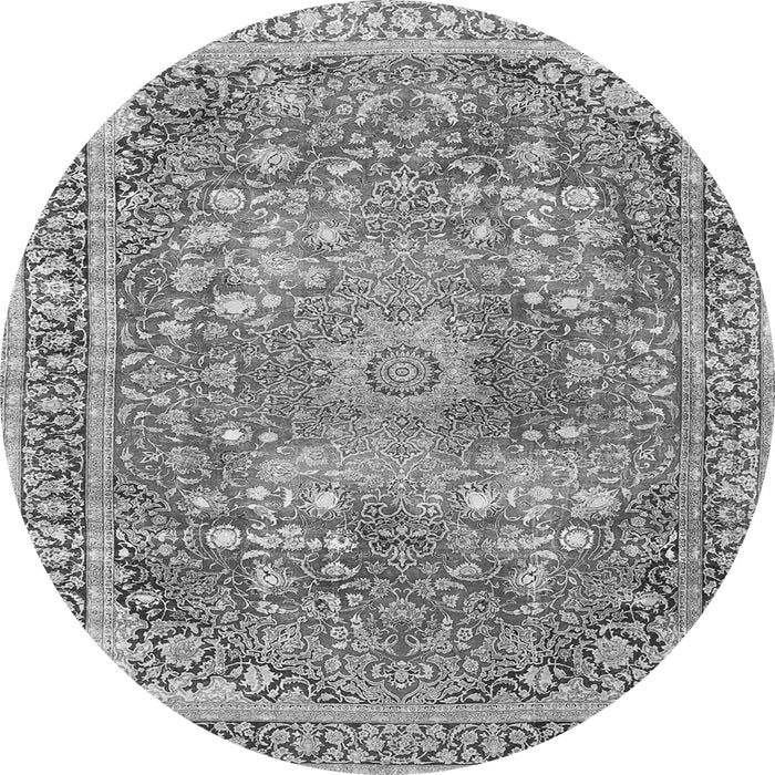 Square Medallion Gray Traditional Rug, tr4791gry