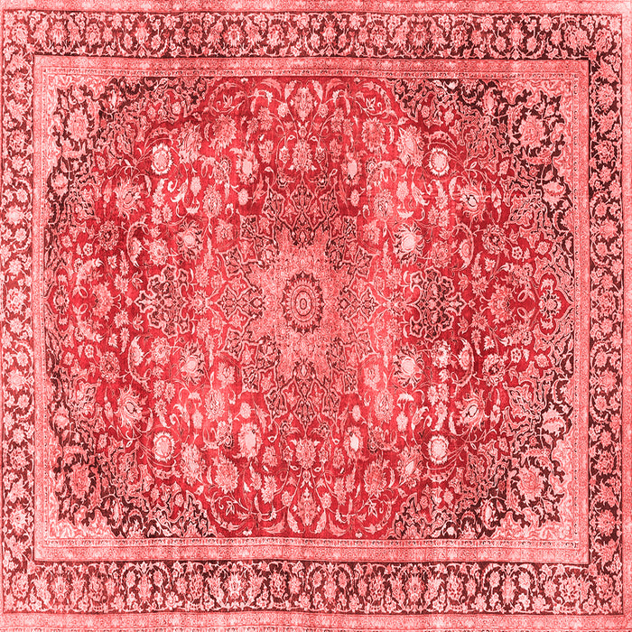 Machine Washable Medallion Red Traditional Rug, wshtr4791red