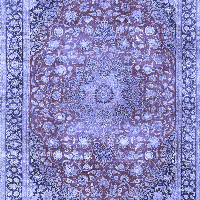 Machine Washable Medallion Blue Traditional Rug, wshtr4791blu