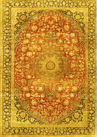 Medallion Yellow Traditional Rug, tr4791yw