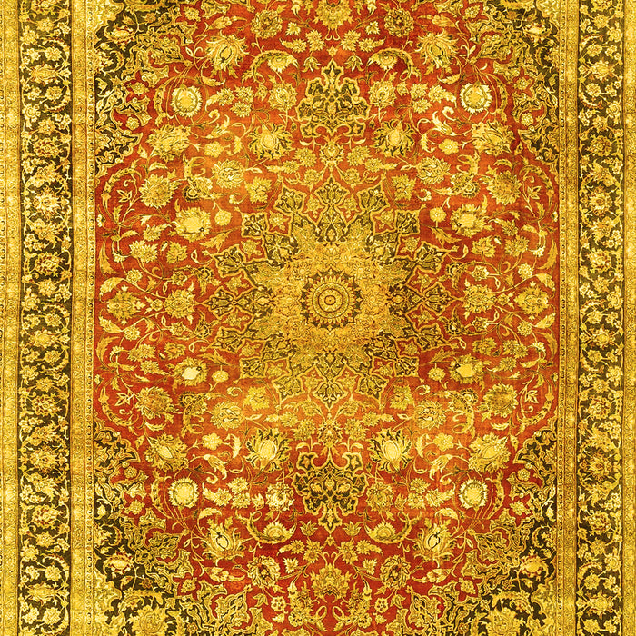 Medallion Yellow Traditional Rug, tr4791yw