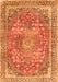 Serging Thickness of Machine Washable Medallion Orange Traditional Area Rugs, wshtr4791org