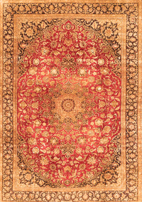 Medallion Orange Traditional Rug, tr4791org