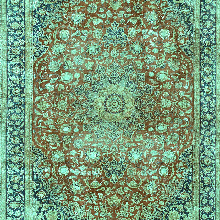 Medallion Turquoise Traditional Rug, tr4791turq