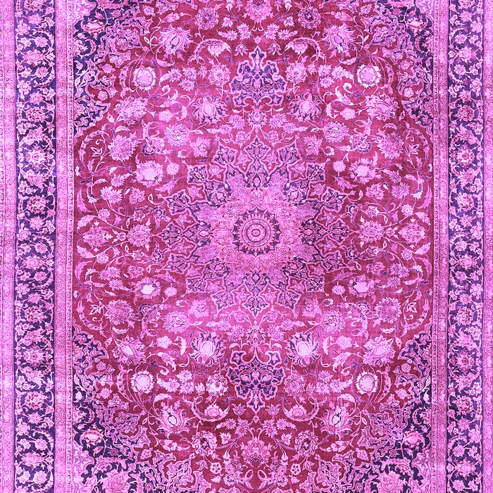 Machine Washable Medallion Purple Traditional Area Rugs, wshtr4791pur