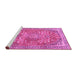 Sideview of Machine Washable Medallion Pink Traditional Rug, wshtr4791pnk