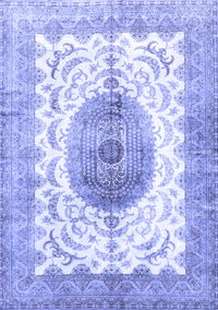 Medallion Blue Traditional Rug, tr4792blu