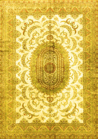 Medallion Yellow Traditional Rug, tr4792yw