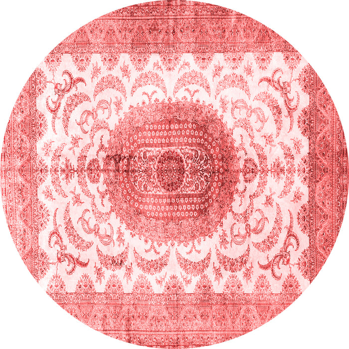 Machine Washable Medallion Red Traditional Rug, wshtr4792red