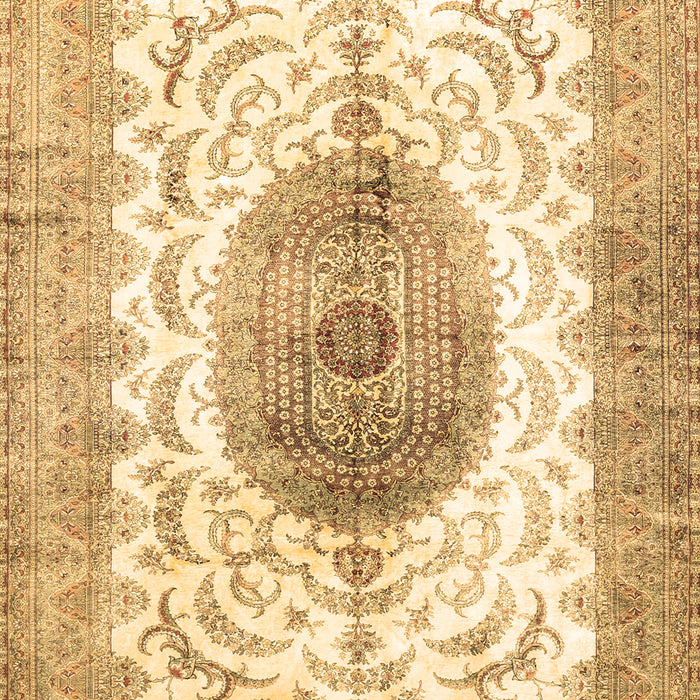 Machine Washable Medallion Brown Traditional Rug, wshtr4792brn