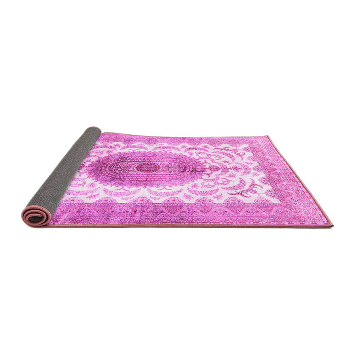 Sideview of Medallion Pink Traditional Rug, tr4792pnk