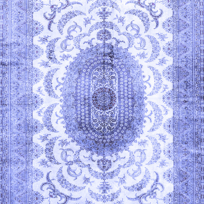 Medallion Blue Traditional Rug, tr4792blu