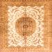 Serging Thickness of Medallion Orange Traditional Rug, tr4792org