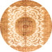 Square Medallion Orange Traditional Rug, tr4792org