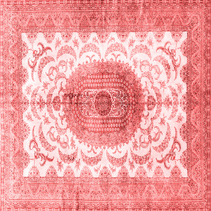 Machine Washable Medallion Red Traditional Rug, wshtr4792red