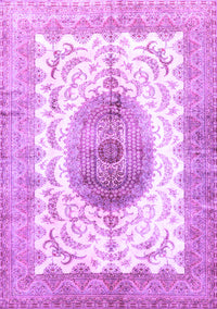 Medallion Purple Traditional Rug, tr4792pur