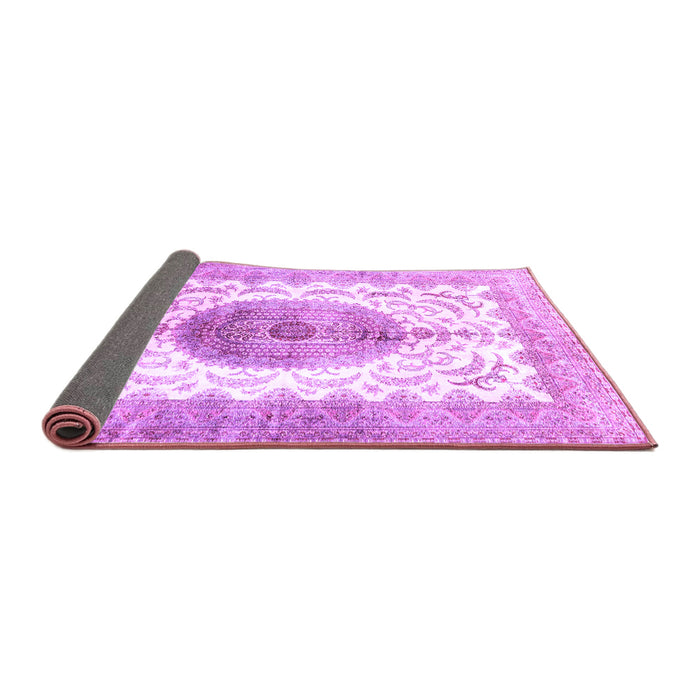 Sideview of Medallion Purple Traditional Rug, tr4792pur