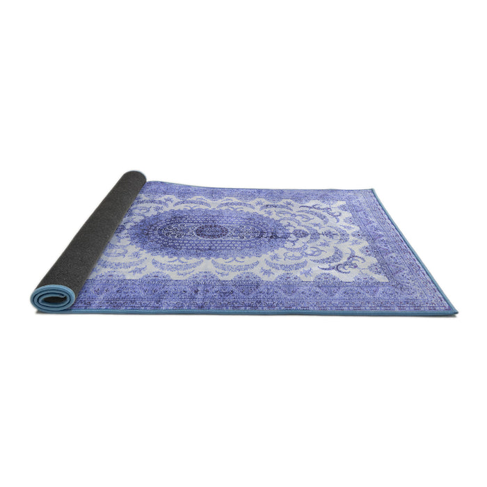 Sideview of Medallion Blue Traditional Rug, tr4792blu